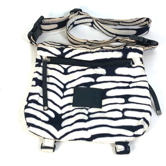 CHANEL Sports Zebra pattern Crossbody bag Shoulder Bag Nylon Black/White - Picture 1 of 12